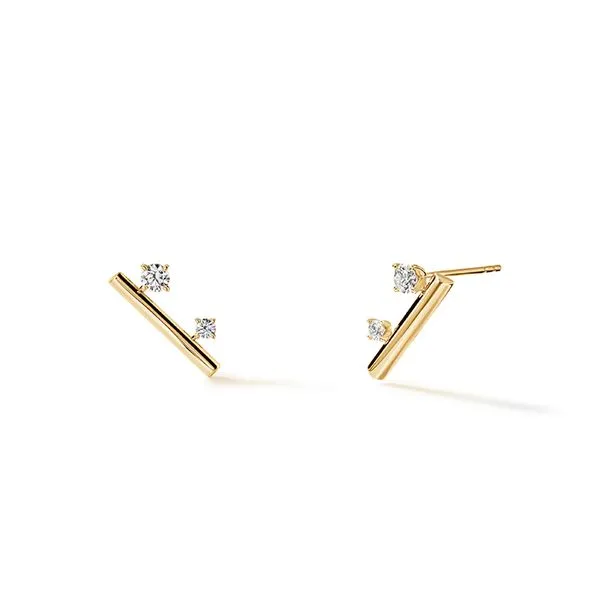 18K Yellow Gold Diamond Earrings by Hearts on Fire Image 2 Orin Jewelers Northville, MI