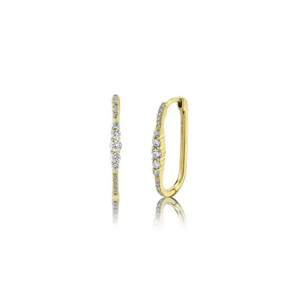 14K Yellow Gold Hoop Earrings With 30 Diamonds Orin Jewelers Northville, MI
