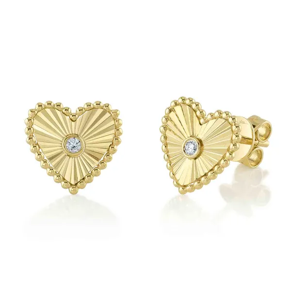 14K Yellow Gold Stud Earrings With 2 Diamonds Orin Jewelers Northville, MI