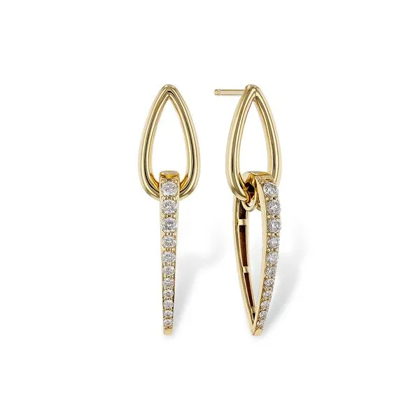 14K Yellow Gold Drop Earrings With 22 Diamonds Orin Jewelers Northville, MI