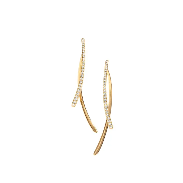 18K Yellow Gold Drop Earrings With 50 Diamonds Orin Jewelers Northville, MI