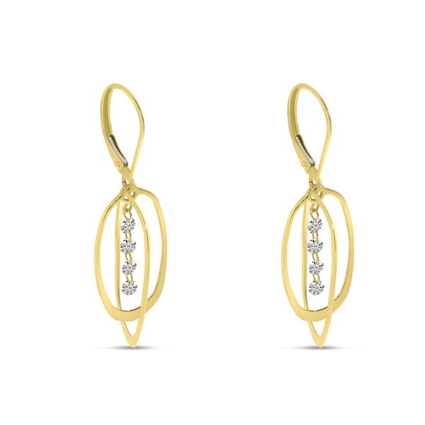14K Yellow Gold Drop Earrings With 8 Diamonds Orin Jewelers Northville, MI