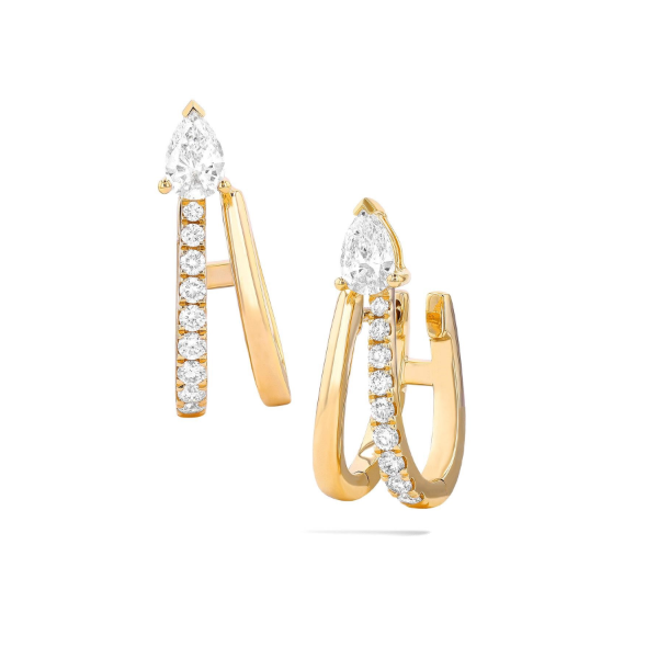18K Yellow Gold Hoop Earrings With 20 Diamonds Orin Jewelers Northville, MI