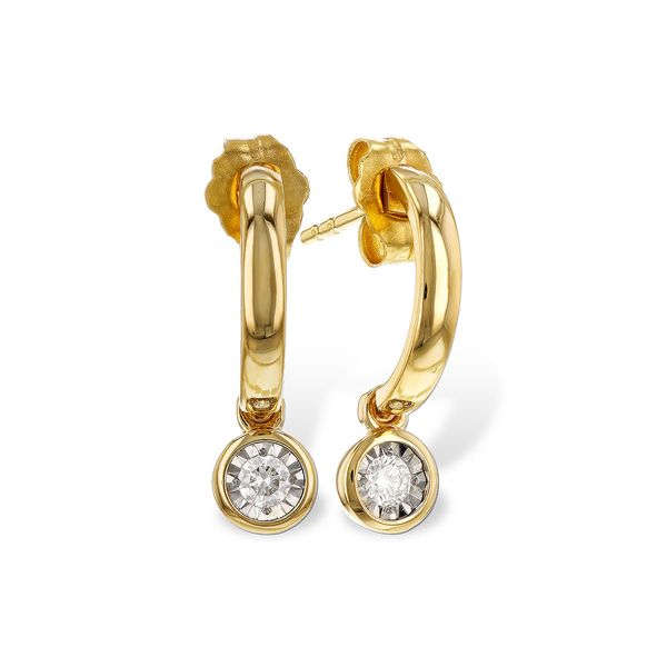 14K Yellow Gold Drop Earrings With 2 Diamonds Orin Jewelers Northville, MI