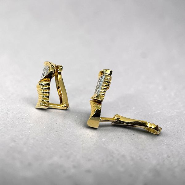 18K Sculptural Diamond Earrings Image 2 Orin Jewelers Northville, MI