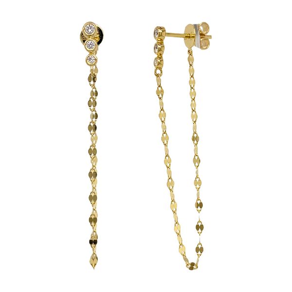 14K Yellow Gold Drop Earrings With 6 Diamonds Orin Jewelers Northville, MI