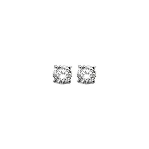 Lady's 18K White Gold Stud Earrings W/2 Diamonds Orin Jewelers Northville, MI