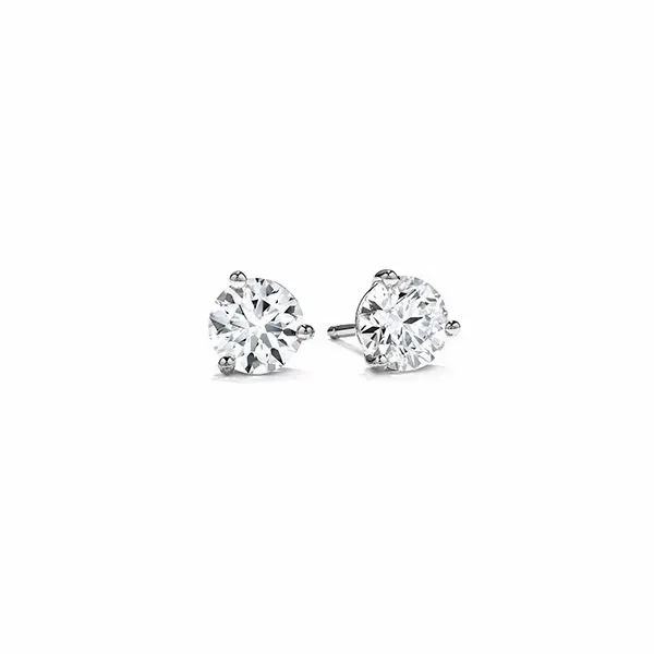 14k White Gold 3-Prong Martini Stud Earrings Orin Jewelers Northville, MI