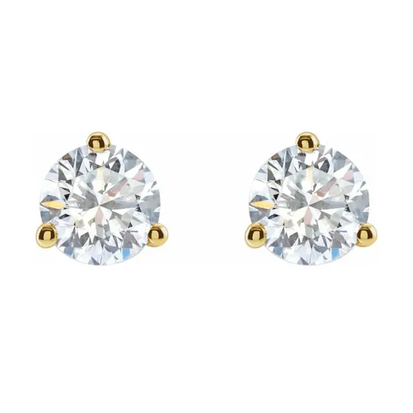 14K Yellow Gold 3-Prong Stud Earrings Orin Jewelers Northville, MI