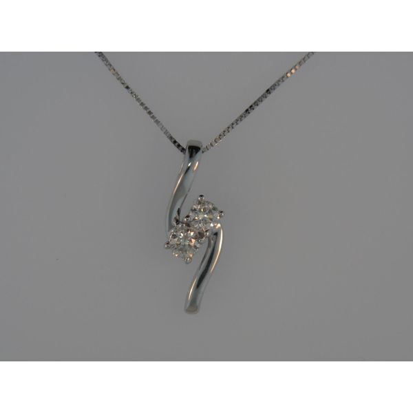 Lady's 14K White Gold Pendant w/2 Diamonds Orin Jewelers Northville, MI