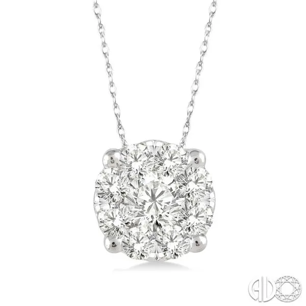 14k White Gold Pendant With 9 Diamonds Orin Jewelers Northville, MI