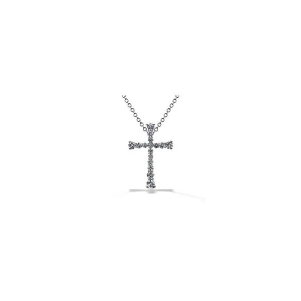 Lady's 18K White Gold Divine Journey Cross Pendant Necklace By Hearts On Fire Orin Jewelers Northville, MI