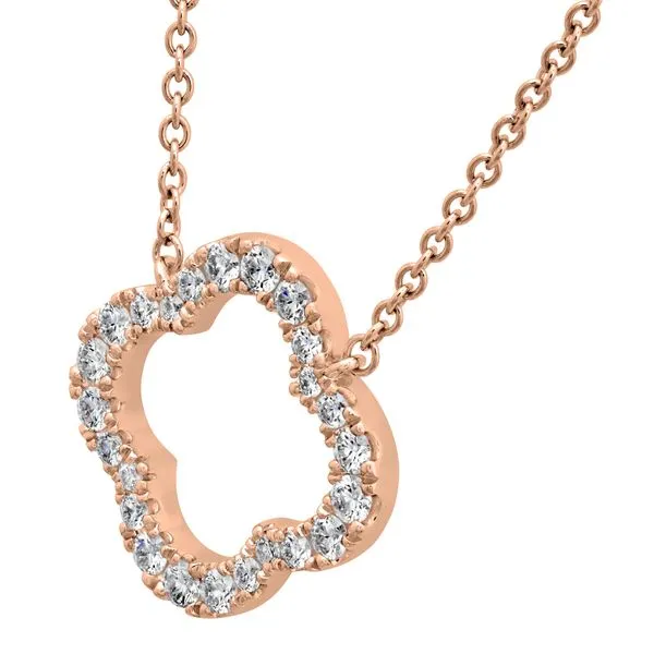 18k RosÃ© Gold Signature Petal Pendant - Medium by Hearts on Fire With 24 Diamonds Image 2 Orin Jewelers Northville, MI