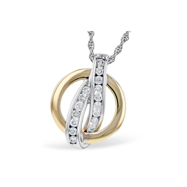 14k Two Tone Diamond Pendant With 16 Diamonds Orin Jewelers Northville, MI