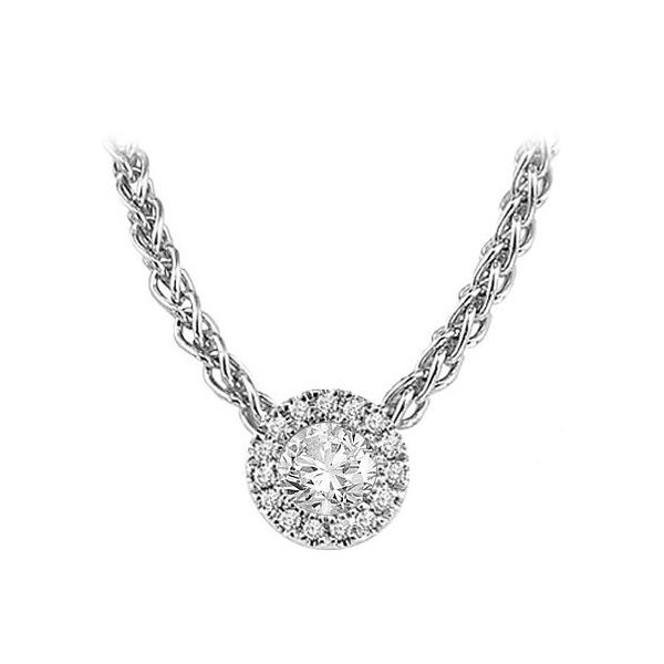14k White Gold Diamond Pendant With 14 Diamonds Orin Jewelers Northville, MI