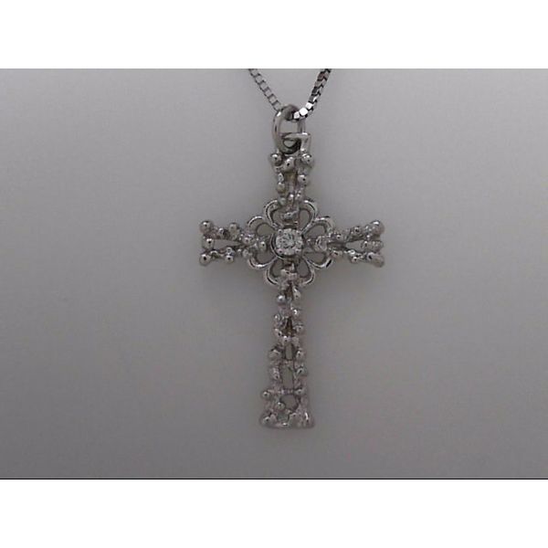 14k White Gold Cross Pendant With Diamond Orin Jewelers Northville, MI