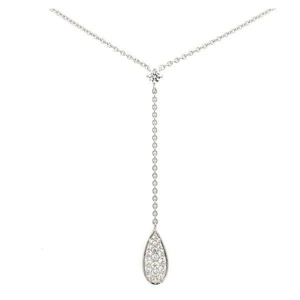 Lady's 14k White Gold Drop Pendant With 20 Diamonds Orin Jewelers Northville, MI