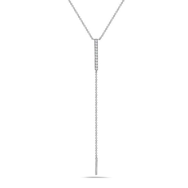 14k White Gold Diamond Bar Dangle Pendant With 11 Diamonds Orin Jewelers Northville, MI