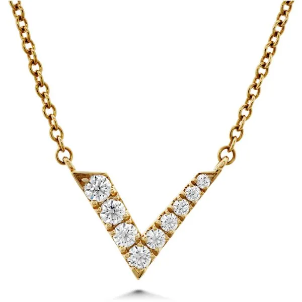 18k Yellow Gold CHARMED V PENDANT Necklace by Hearts on Fire Orin Jewelers Northville, MI