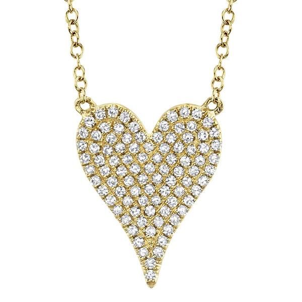 14k Yellow Gold Pave Heart Pendant With 93 Daimonds Orin Jewelers Northville, MI