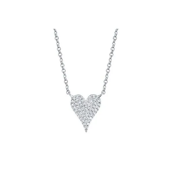 14k White Gold Pave Heart Pendant With 55 Diamonds Orin Jewelers Northville, MI