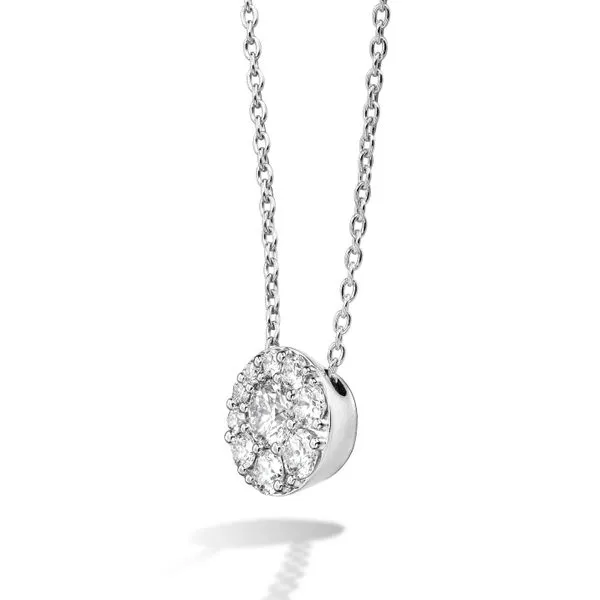 18k White Gold TESSA DIAMOND CIRCLE PENDANT by Hearts on Fire Image 2 Orin Jewelers Northville, MI