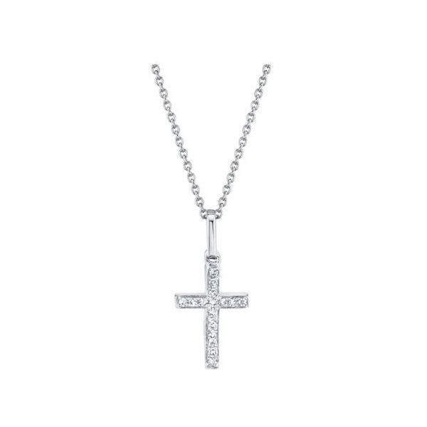 14k White Gold Cross Pendant With 16 Diamonds Orin Jewelers Northville, MI