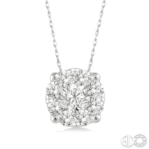 14k White Gold Pendant With 9 Diamonds Orin Jewelers Northville, MI
