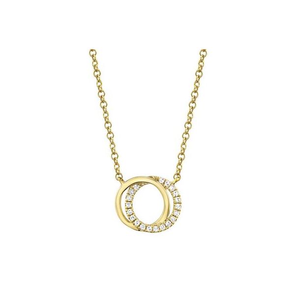 14K Yellow Gold Love Knot Circle Necklace With 25 Diamonds Orin Jewelers Northville, MI