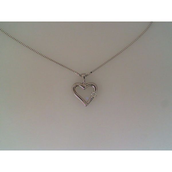 14K White Gold Heart Diamond Pendant Orin Jewelers Northville, MI