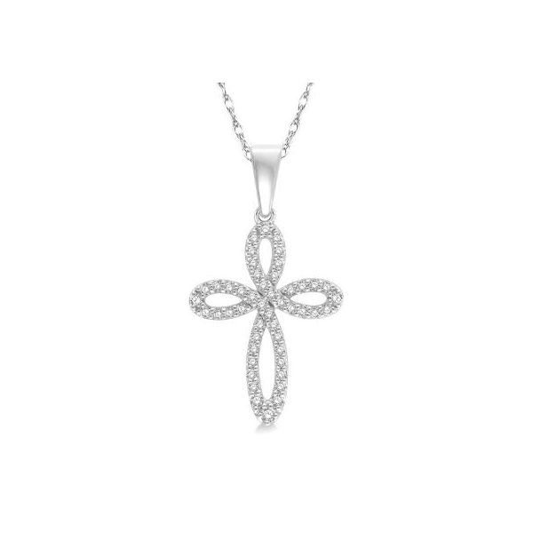 10k White Gold Cross Pendant With 48 Diamonds Orin Jewelers Northville, MI