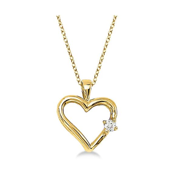 14k Yellow Gold Heart Pendant With Diamond Orin Jewelers Northville, MI