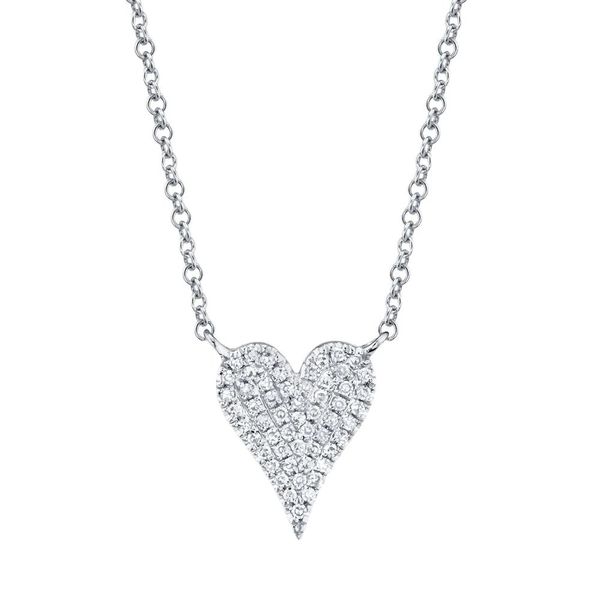 14k White Gold Pave Heart Pendant With 55 Diamonds Orin Jewelers Northville, MI