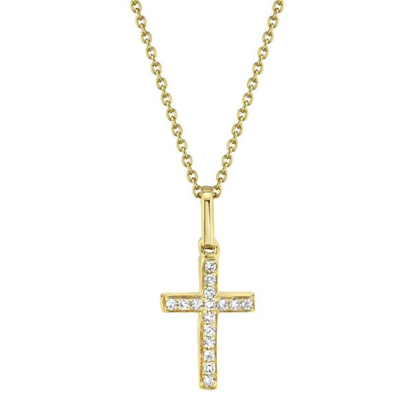 14k Yellow Gold Cross Pendant With 16 Diamonds Orin Jewelers Northville, MI
