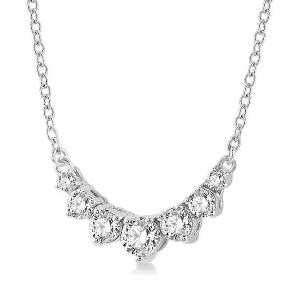 14k White Necklace With 7 Diamonds Image 2 Orin Jewelers Northville, MI