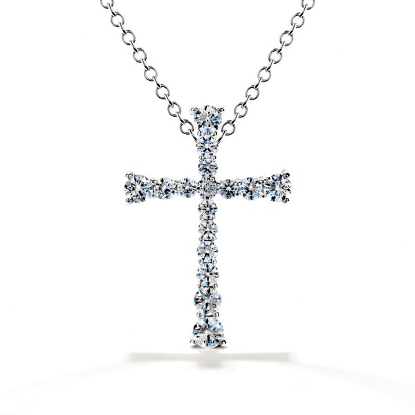 18K White Gold  Cross Pendant With16 Diamonds Orin Jewelers Northville, MI