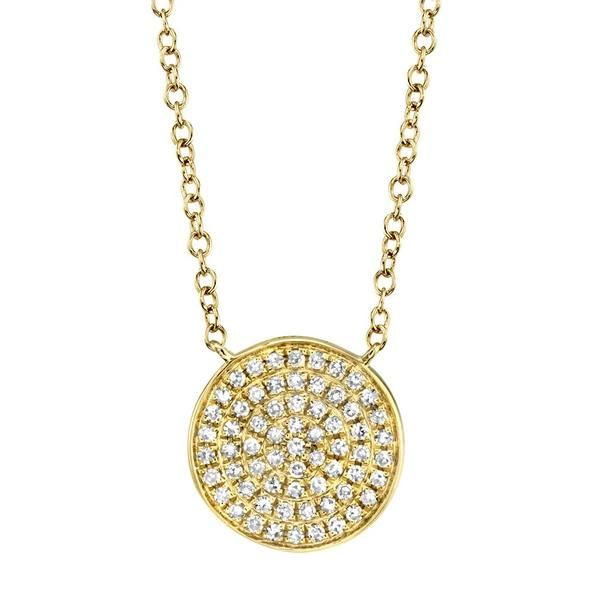 14k Yellow Gold Pave Circle Pendant With 64 Diamonds Orin Jewelers Northville, MI