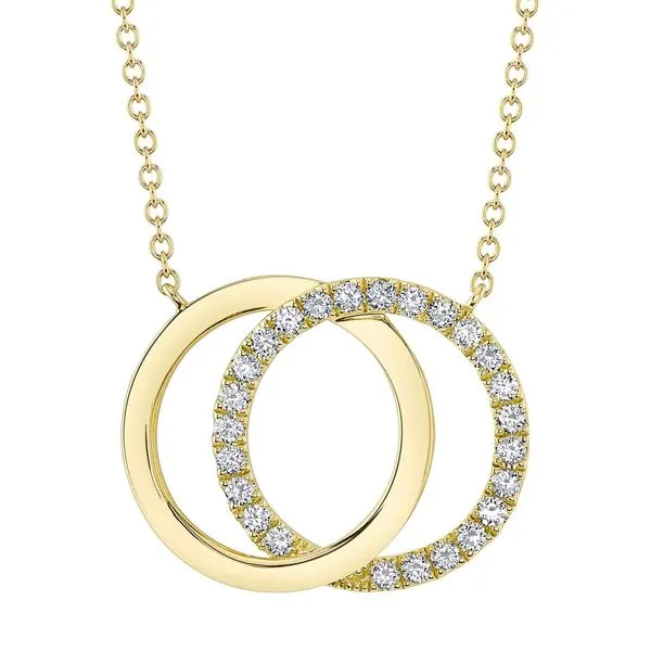 14K Yellow Gold Love Knot Circle Necklace With 25 Diamonds Orin Jewelers Northville, MI