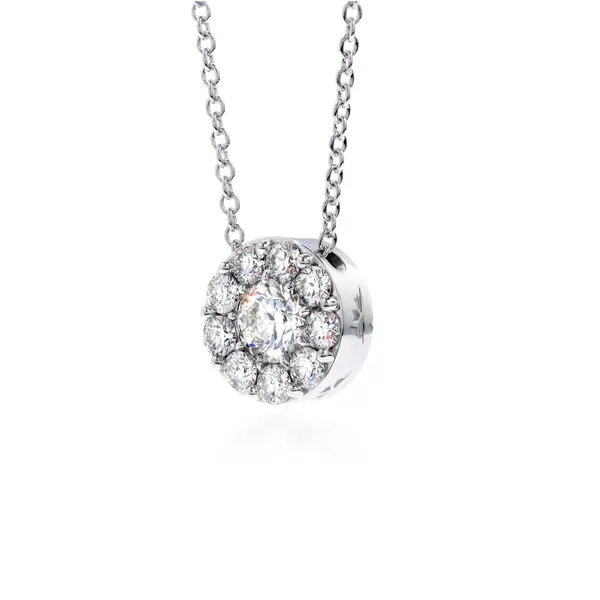 18K White Gold Fulfillment Round Pendant w/11 Diamonds Image 2 Orin Jewelers Northville, MI