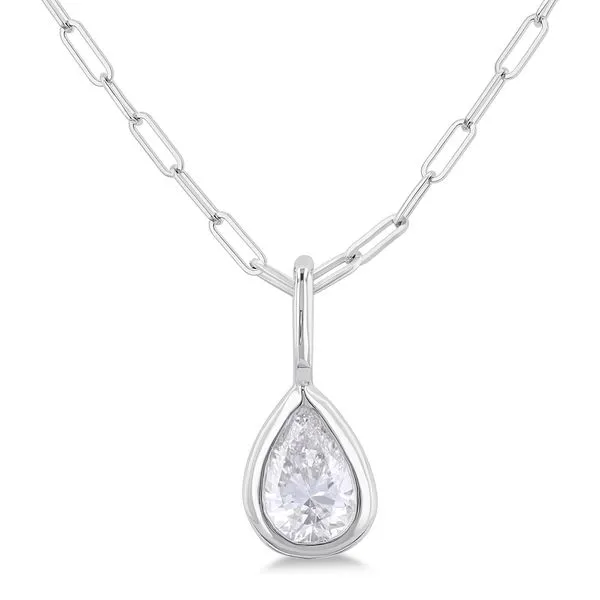 Pear Diamond Paper Clip Necklace Orin Jewelers Northville, MI