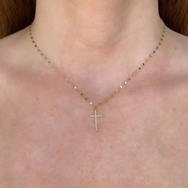 14K Yellow Gold Cross Pendant With 23 Diamonds Image 2 Orin Jewelers Northville, MI