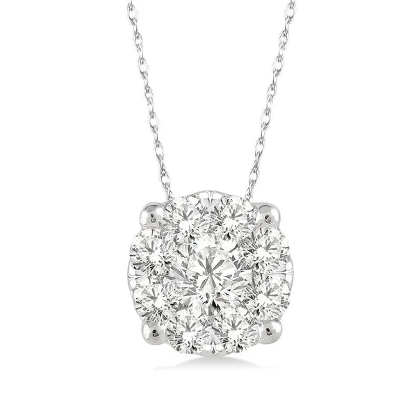 14k White Gold Pendant With 9 Diamonds Orin Jewelers Northville, MI