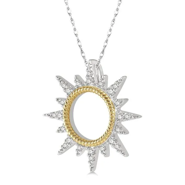 Two-Tone Diamond Sunrays Pendant Image 2 Orin Jewelers Northville, MI