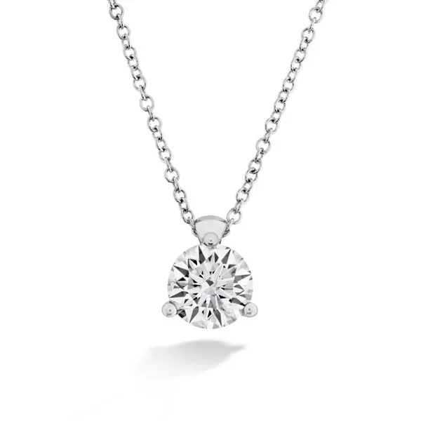 18k White Gold Classic 3-Prong Solitaire Pendant by Hearts on Fire Orin Jewelers Northville, MI