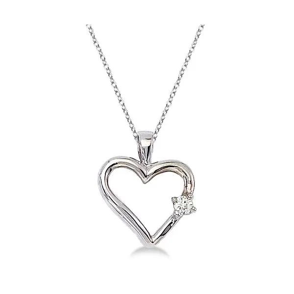 14k White Gold Heart Pendant With Diamond Orin Jewelers Northville, MI