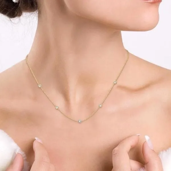 Diamond Station Necklace Image 2 Orin Jewelers Northville, MI