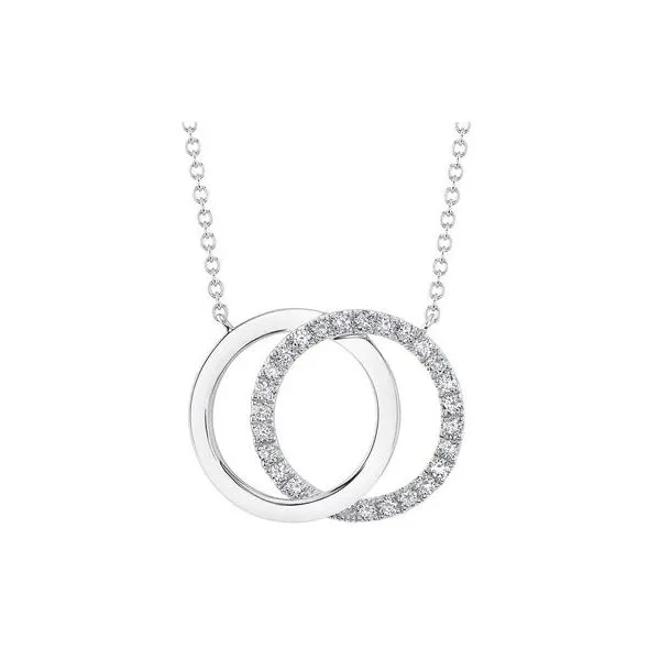 14K White Gold Love Knot Circle Necklace With 25 Diamonds Orin Jewelers Northville, MI