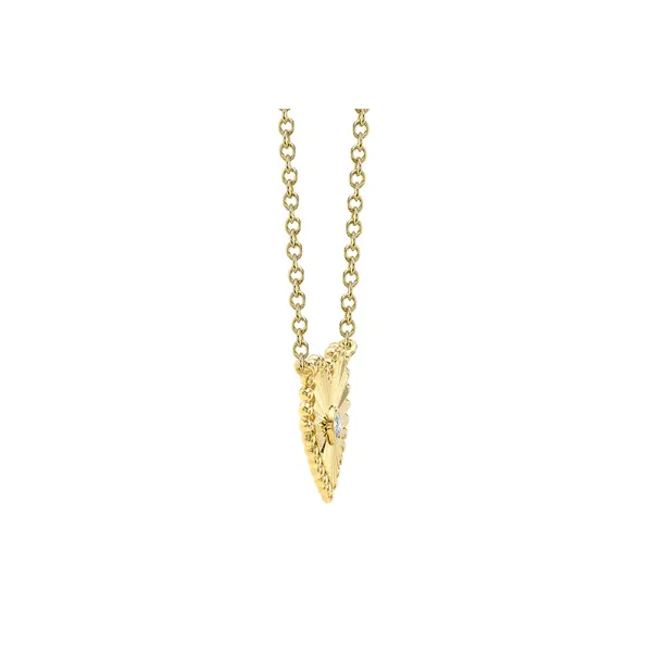 14K Yellow Gold Heart Design Pendant With 1 Diamond Image 2 Orin Jewelers Northville, MI