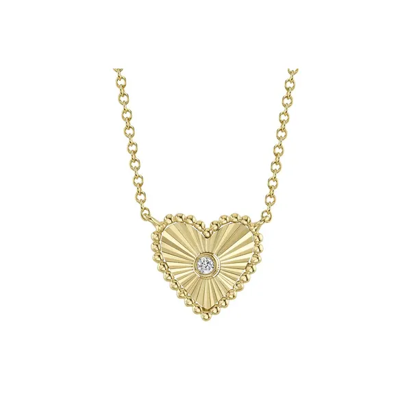 14K Yellow Gold Heart Design Pendant With 1 Diamond Orin Jewelers Northville, MI