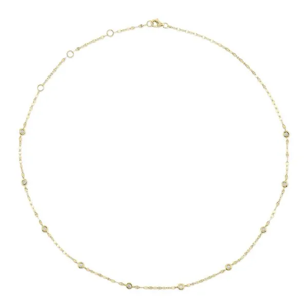 14K Yellow Gold Necklace With 10 Diamonds Image 3 Orin Jewelers Northville, MI